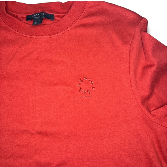 AllSaints Lisa Haven Tee Red Organic Cotton T-Shirt Medium - Picture 2 of 7